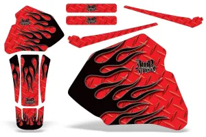 Honda XR100 Dirt Bike Graphic Kit - 1985-2000 Diamond Flames Red
