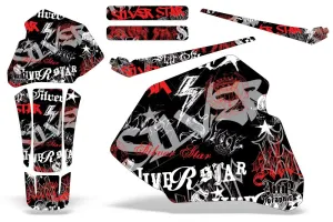 Honda XR100 Dirt Bike Graphic Kit - 1985-2000 Silverhaze Red