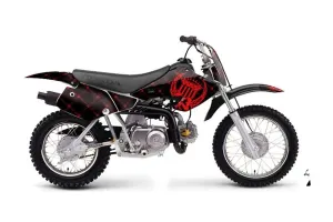 Honda XR70 Dirt Bike Graphic Kit - 2001-2003 Silver Star - Reloaded Red
