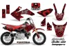 Honda CRF50 Dirt Bike Graphic Kit - 2004-2024 Skulls and Hammers Red