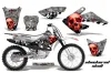 Honda CRF70 Dirt Bike Graphic Kit - 2004-2015 Checkered Skull Red
