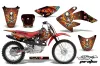 Honda CRF70 Dirt Bike Graphic Kit - 2004-2015 Ed Hardy - Pirates Red