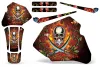 Honda XR80 Dirt Bike Graphic Kit - 1985-2000 Ed Hardy - Pirates Red