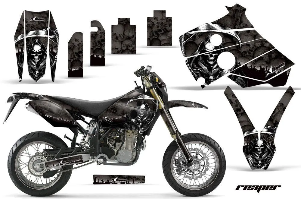 Husaberg FC / FE / FS 400 Dirt Bike Graphic Kit - 2001-2005 Reaper Black