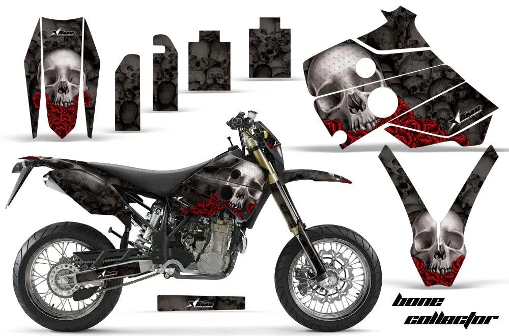 Husaberg FC / FE / FS 650 Dirt Bike Graphic Kit - 2001-2005 Bone Collector Black