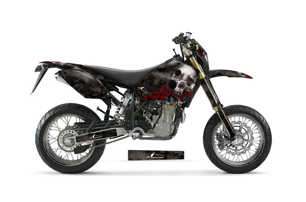 Husaberg FC / FE / FS 650 Dirt Bike Graphic Kit - 2001-2005 Bone Collector Black