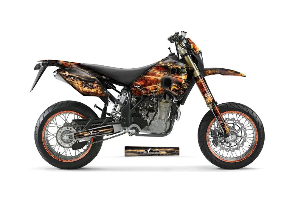 Husaberg FC / FE / FS 650 Dirt Bike Graphic Kit - 2001-2005 Firestorm Black