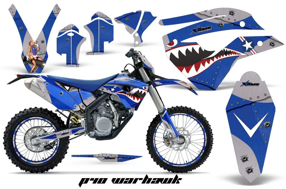 Husaberg FS / FE 670 Dirt Bike Graphic Kit - 2009-2012 P40 Warhawk Blue