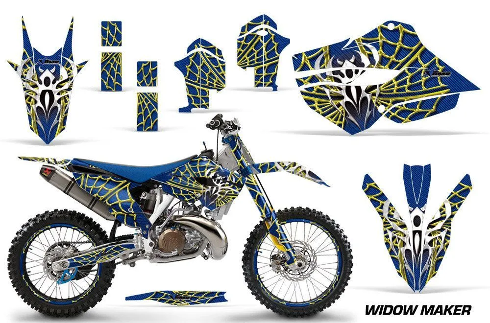 Husaberg TC / FC 250 Dirt Bike Graphic Kit - 2013-2014 Widow Maker Yellow