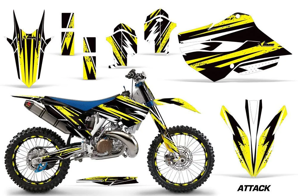 Husaberg TC / FC 300 Dirt Bike Graphic Kit - 2013-2014 Attack Yellow