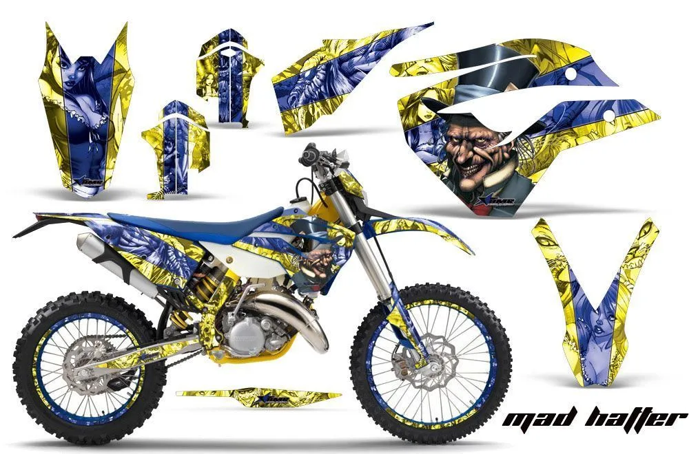 Husaberg TE 300 Dirt Bike Graphic Kit - 2011-2012 Mad Hatter Yellow