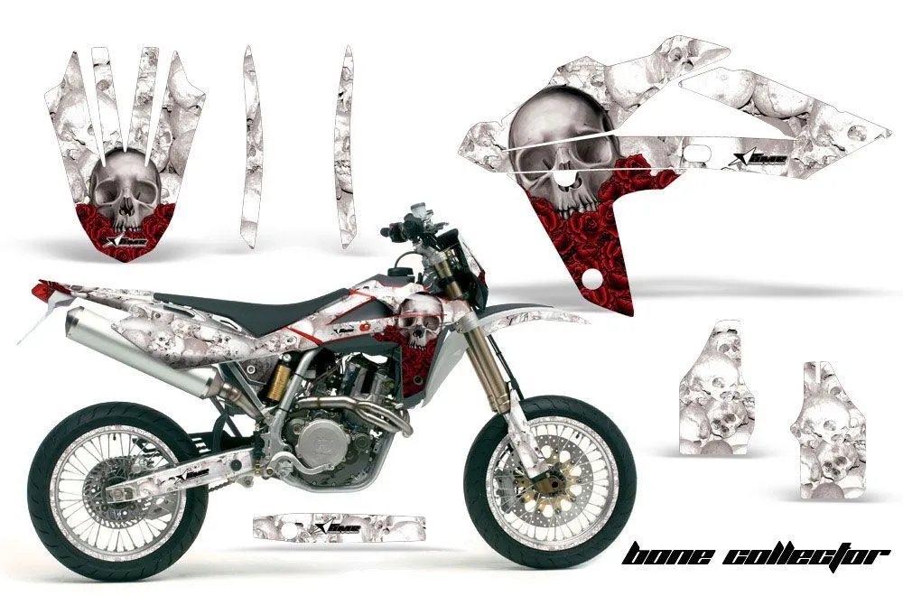 Husqvarna SM / SMR 450 / 530 Dirt Bike Graphic Kit - 2005-2010 Bone Collector White