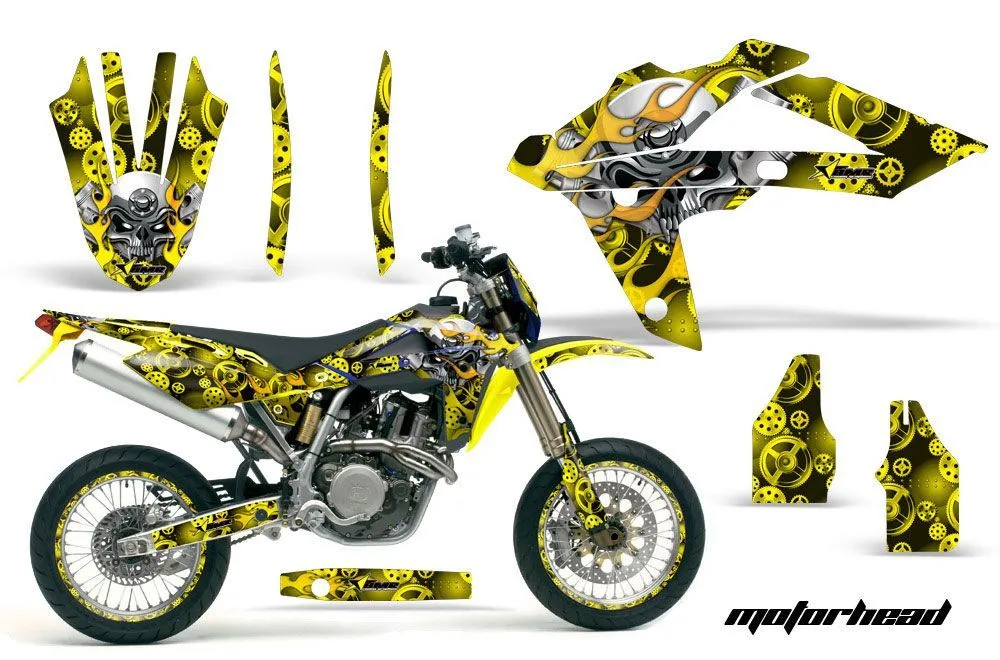 Husqvarna SM / SMR 450 / 530 Dirt Bike Graphic Kit - 2005-2010 Motorhead Yellow