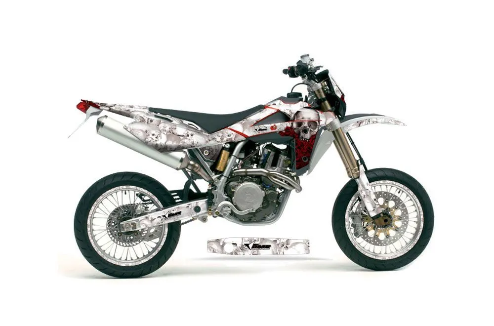 Husqvarna TC / TE 250 Dirt Bike Graphic Kit - 2005-2008 Bone Collector White
