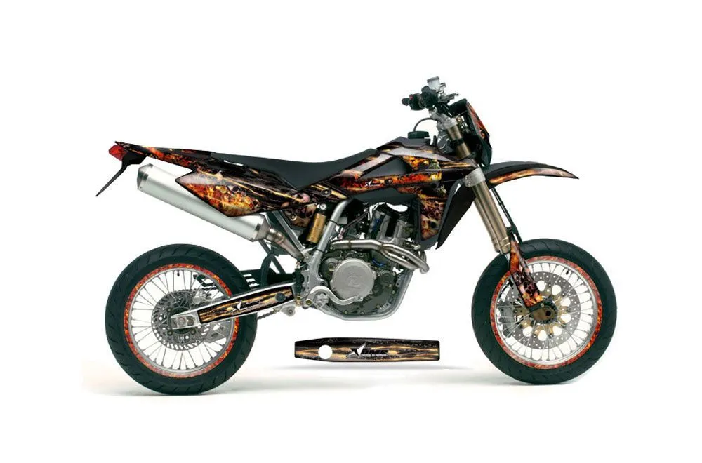 Husqvarna TC / TE 250 Dirt Bike Graphic Kit - 2005-2008 Firestorm Black
