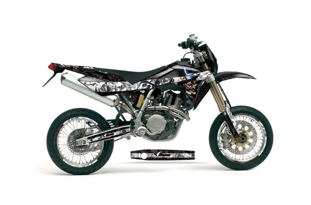 Husqvarna TC / TE 250 Dirt Bike Graphic Kit - 2005-2008 Mad Hatter Black