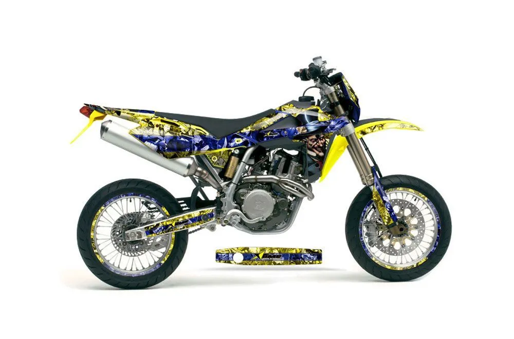 Husqvarna TC / TE 250 Dirt Bike Graphic Kit - 2005-2008 Mad Hatter Yellow