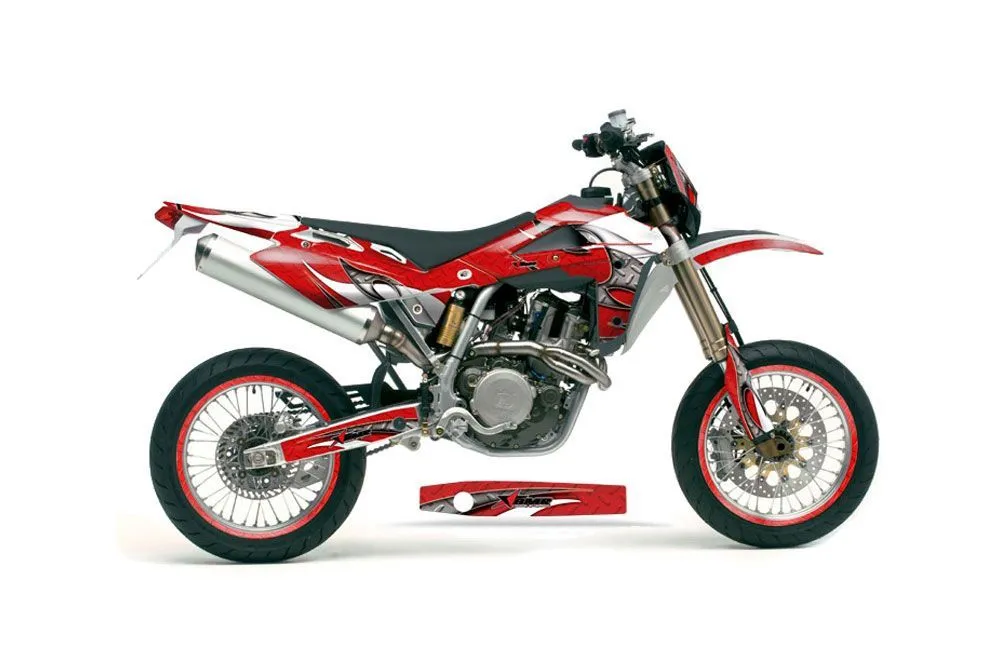Husqvarna TC / TE 250 Dirt Bike Graphic Kit - 2005-2008 Tribal Flames Red