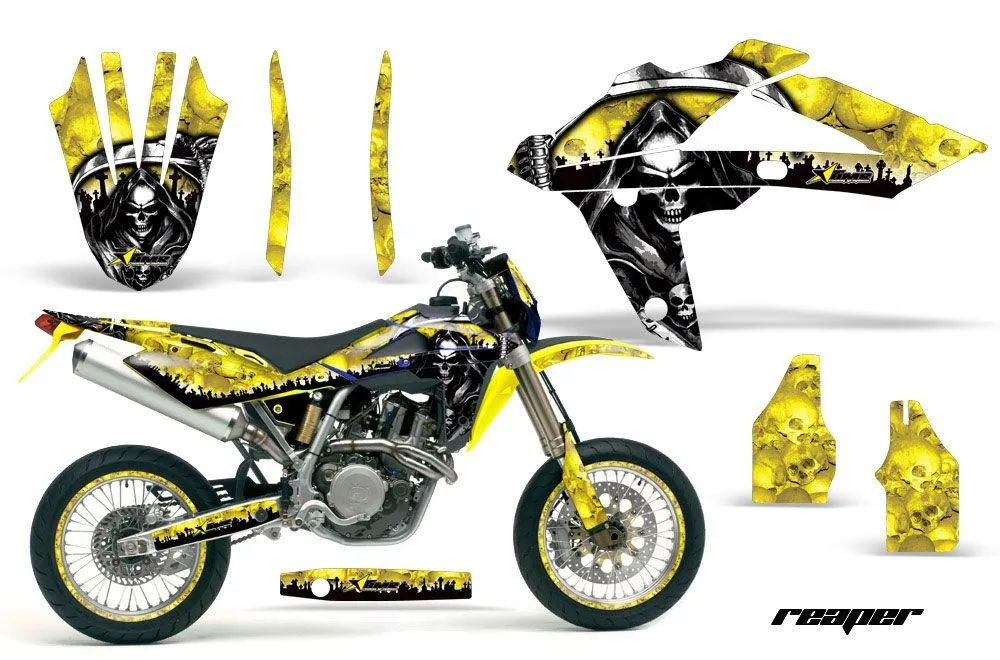 Husqvarna TC / TE 450 Dirt Bike Graphic Kit - 2005-2010 Reaper Yellow