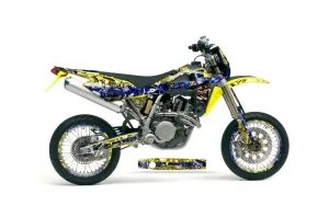 Husqvarna TC / TE 250 Dirt Bike Graphic Kit - 2005-2008 Mad Hatter Yellow