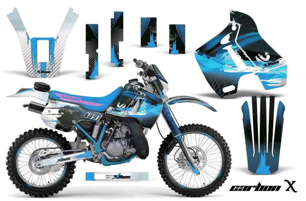 Kawasaki KDX200 Dirt Bike Graphic Kit - 1989-1994 Carbon X Blue