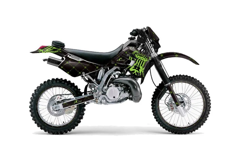 Kawasaki KDX200 Dirt Bike Graphic Kit - 1995-2006 Silver Star - Reloaded Green