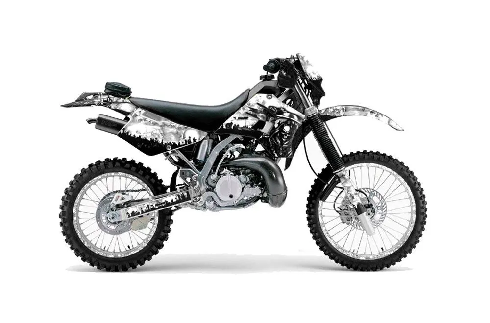 Kawasaki KDX220 Dirt Bike Graphic Kit - 1997-2005 Reaper White