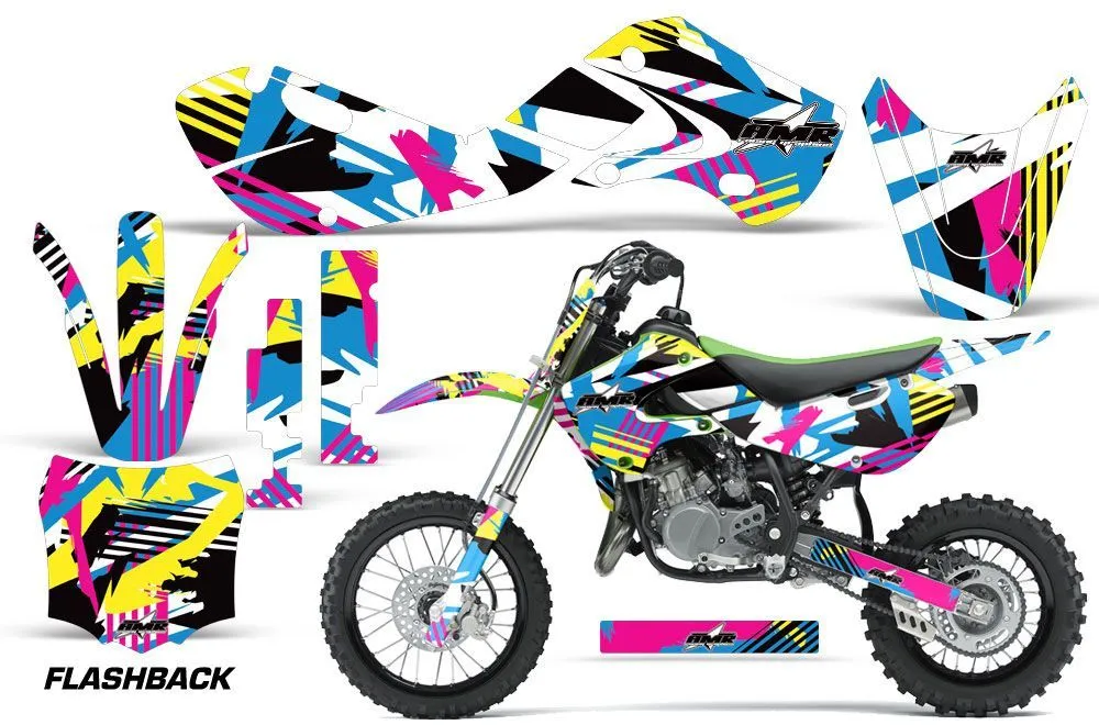 Kawasaki KLX110 Dirt Bike Graphic Kit - 2002-2009 Flashback