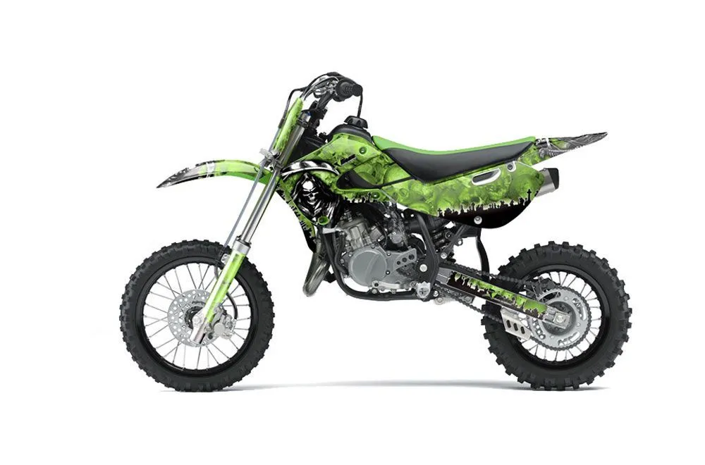 Kawasaki KLX110 Dirt Bike Graphic Kit - 2002-2009 Reaper Green