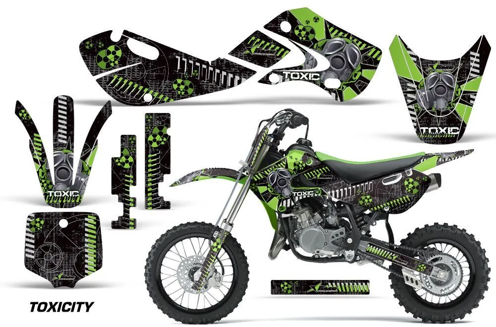 Kawasaki KLX110 Dirt Bike Graphic Kit - 2002-2009 Toxicity Green