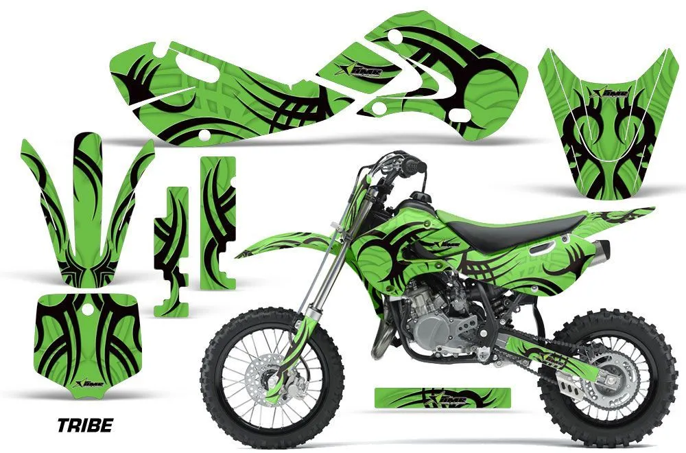 Kawasaki KLX110 Dirt Bike Graphic Kit - 2002-2009 Tribe Green