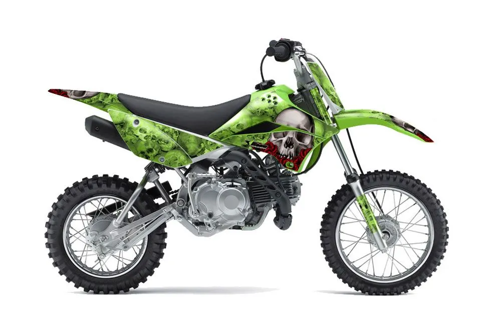 Kawasaki KLX110 Dirt Bike Graphic Kit - 2010-2025 Bone Collector Green