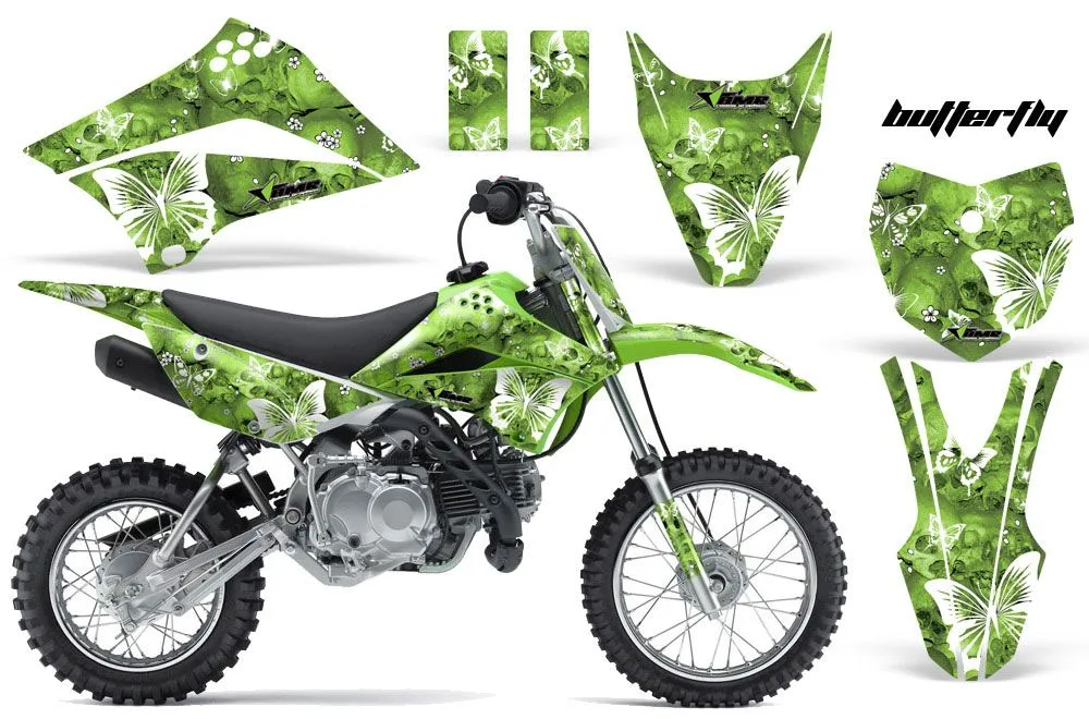 Kawasaki KLX110 Dirt Bike Graphic Kit - 2010-2025 Butterfly Green
