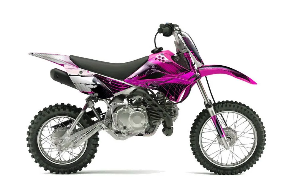Kawasaki KLX110 Dirt Bike Graphic Kit - 2010-2025 Carbon X Pink