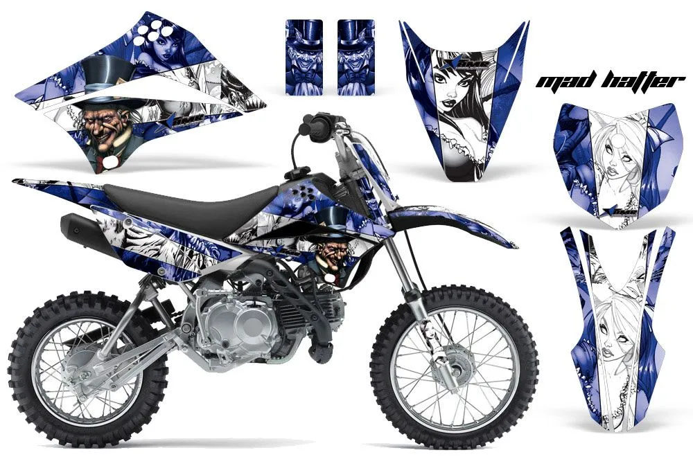 Kawasaki KLX110 Dirt Bike Graphic Kit - 2010-2025 Mad Hatter Blue