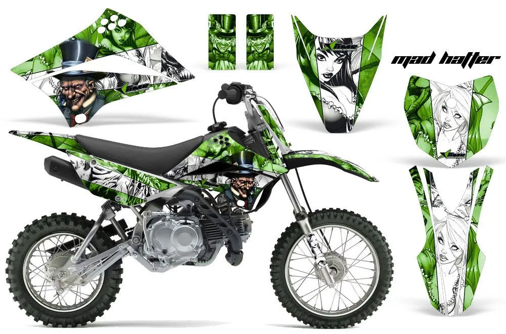 Kawasaki KLX110 Dirt Bike Graphic Kit - 2010-2025 Mad Hatter Green