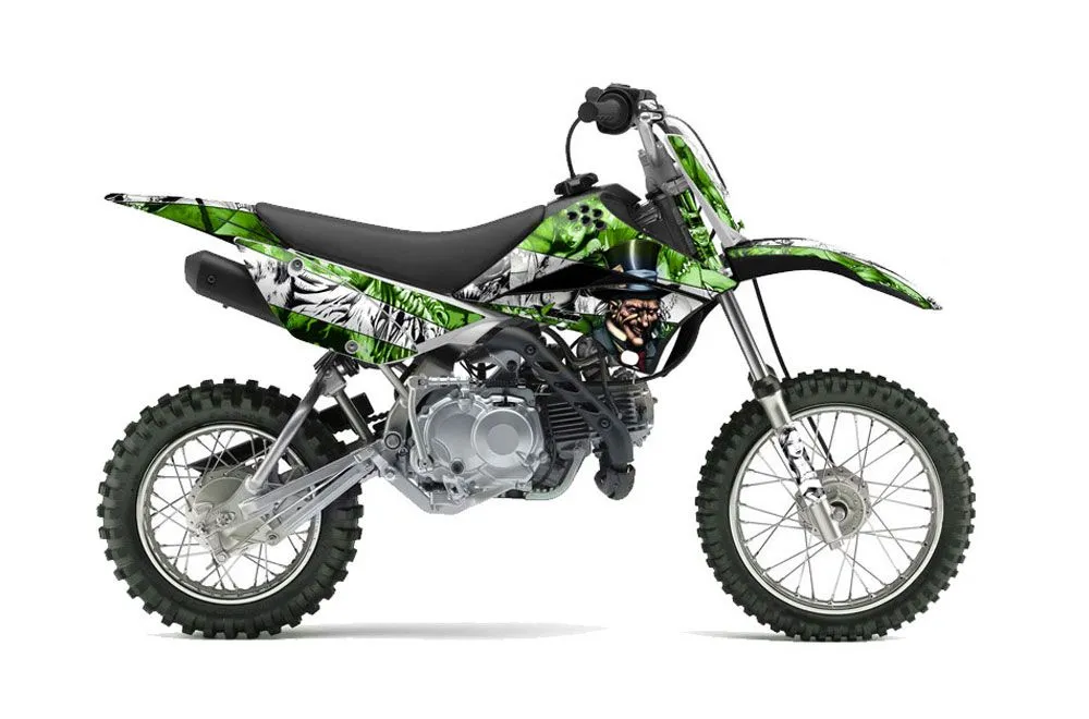 Kawasaki KLX110 Dirt Bike Graphic Kit - 2010-2025 Mad Hatter Green