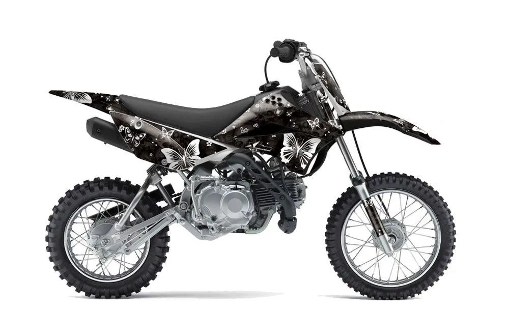 Kawasaki KLX110L Dirt Bike Graphic Kit - 2010-2025 Butterfly Black