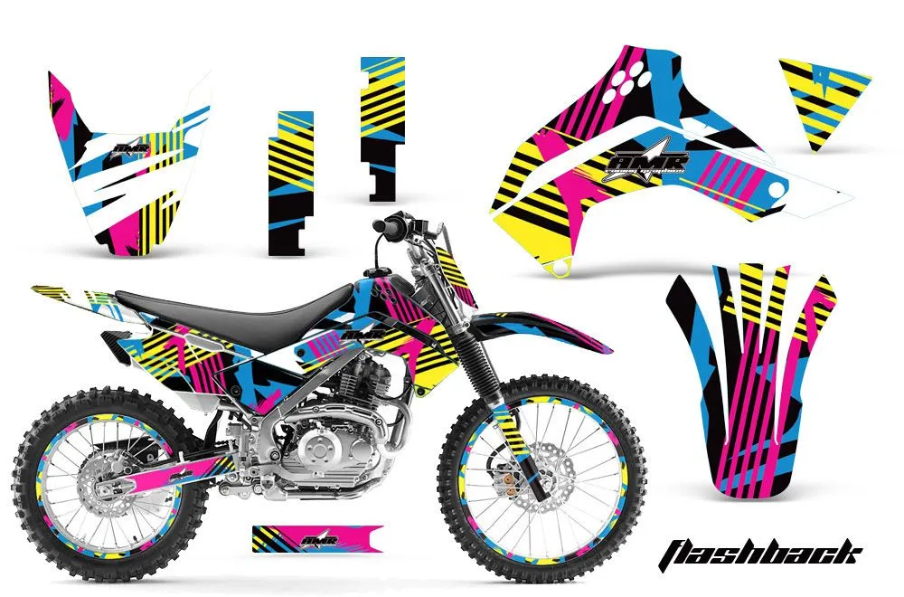 Kawasaki KLX140 Dirt Bike Graphic Kit - 2008-2019 Flashback