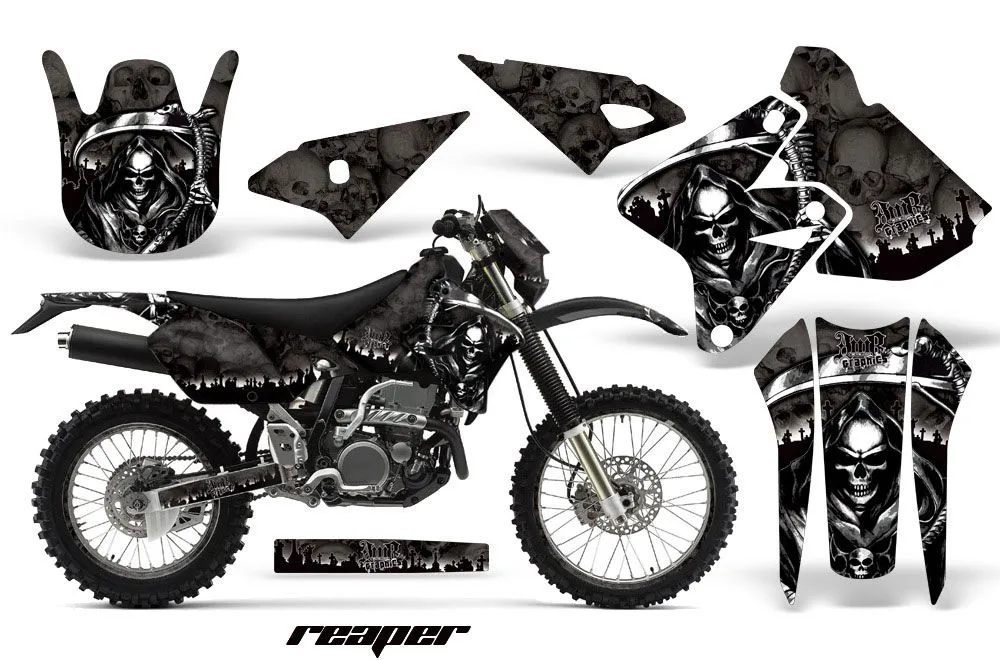 Kawasaki KLX400 Dirt Bike Graphic Kit - 2000-2016 Reaper Black