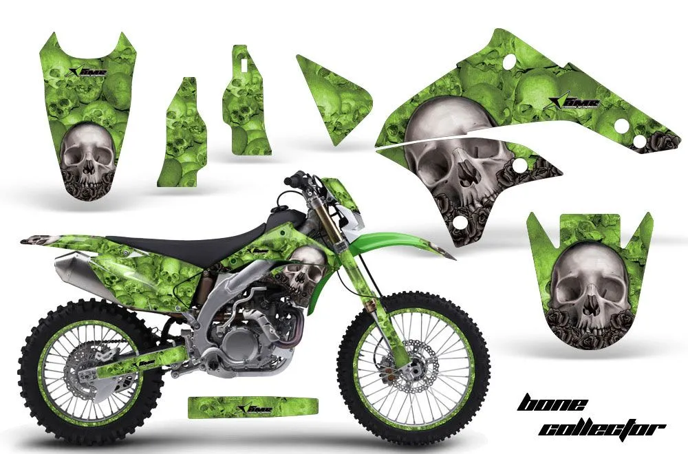 Kawasaki KLX450 Enduro Dirt Bike Graphic Kit - 2008-2022 Bone Collector Green