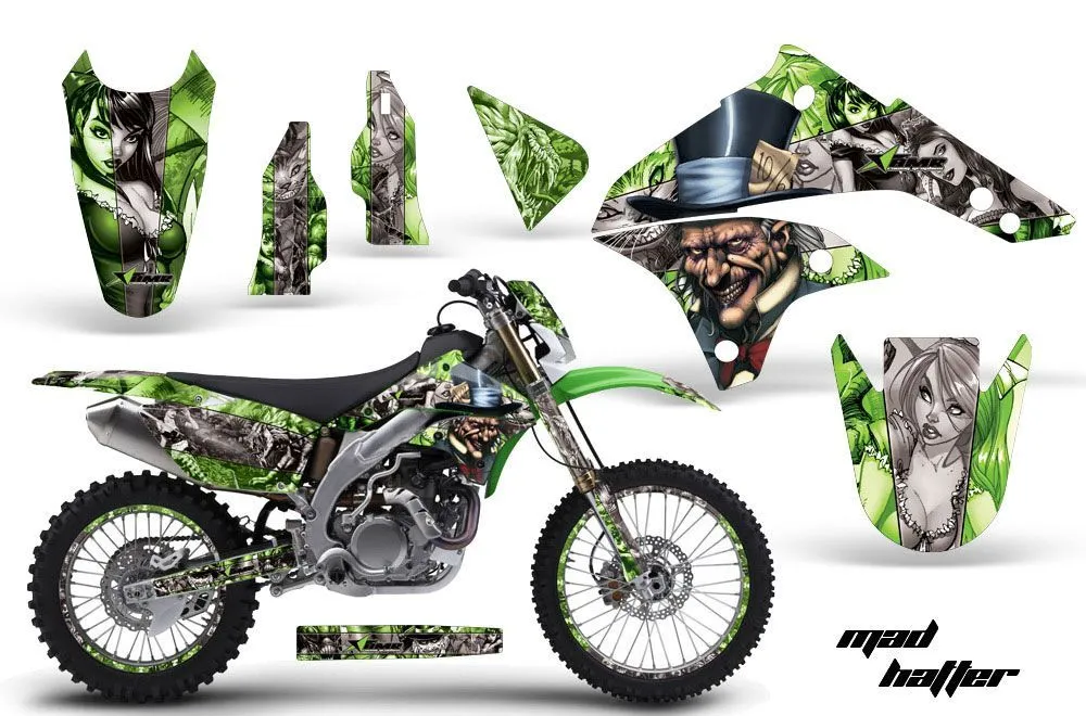 Kawasaki KLX450 Enduro Dirt Bike Graphic Kit - 2008-2022 Mad Hatter Green