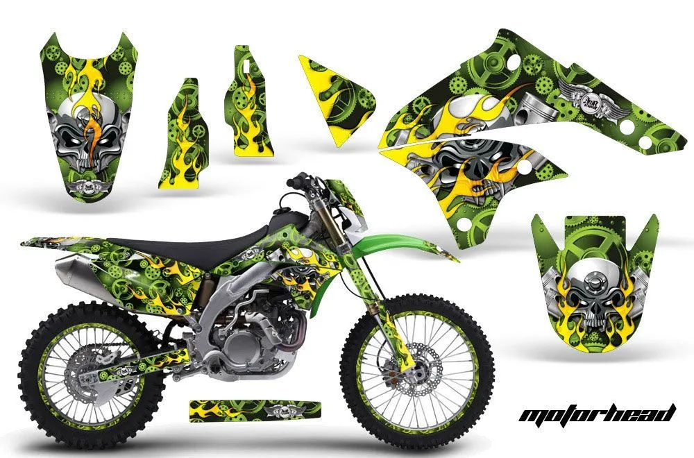 Kawasaki KLX450 Enduro Dirt Bike Graphic Kit - 2008-2022 Motorhead Green