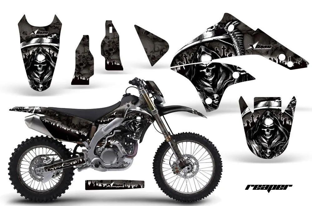 Kawasaki KLX450 Enduro Dirt Bike Graphic Kit - 2008-2022 Reaper Black