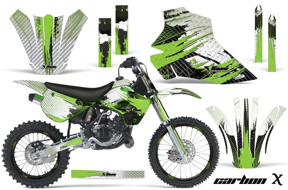 Kawasaki KX100 Dirt Bike Graphic Kit - 1995-1997 Carbon X Green