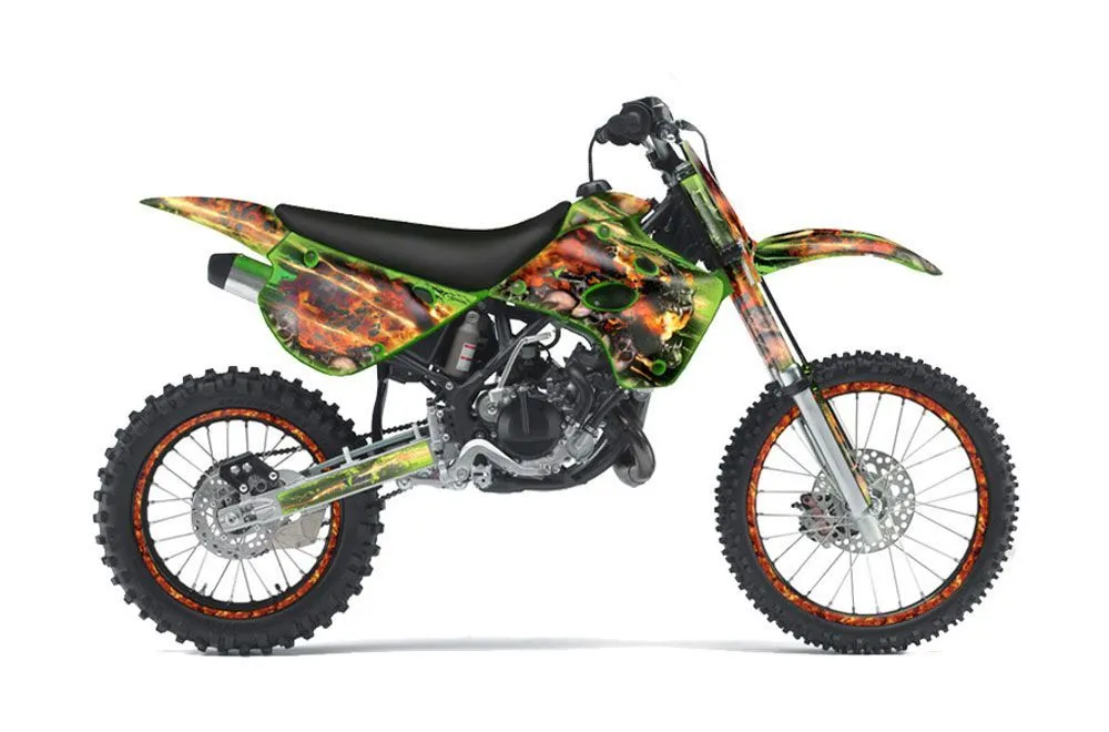 Kawasaki KX100 Dirt Bike Graphic Kit - 1995-1997 Firestorm Green