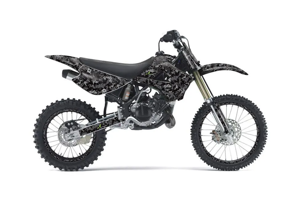 Kawasaki KX100 Dirt Bike Graphic Kit - 2001-2013 Digicamo Black
