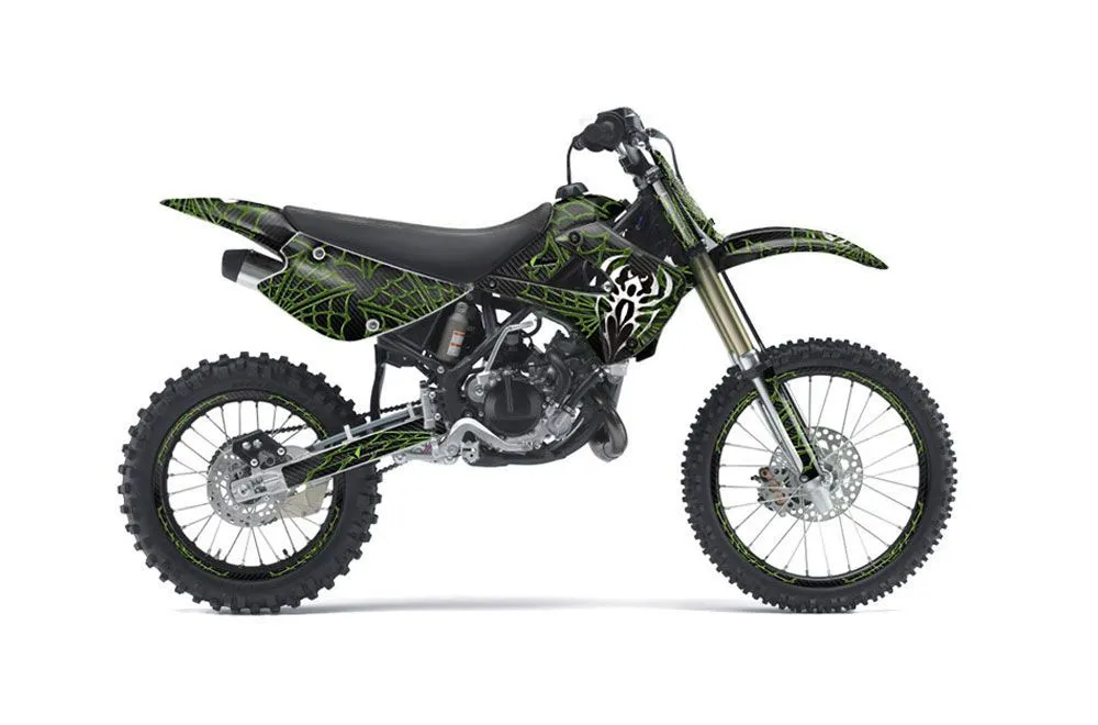 Kawasaki KX100 Dirt Bike Graphic Kit - 2001-2013 Widow Maker Green