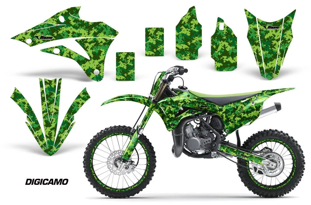 Kawasaki KX100 Dirt Bike Graphic Kit - 2014-2021 Digicamo Green