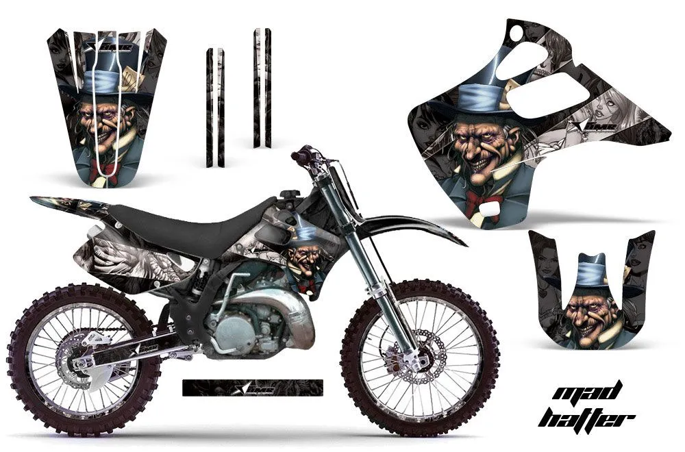 Kawasaki KX125 Dirt Bike Graphic Kit - 1992-1993 Mad Hatter Black